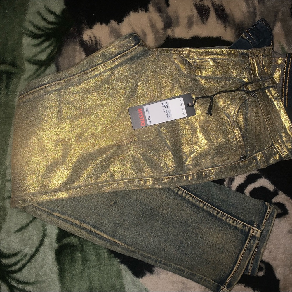 Womens Gold Jeans